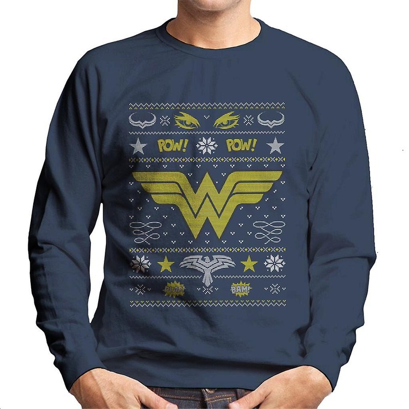 Wonder Woman Christmas Pow Pow Men’s Sweatshirt