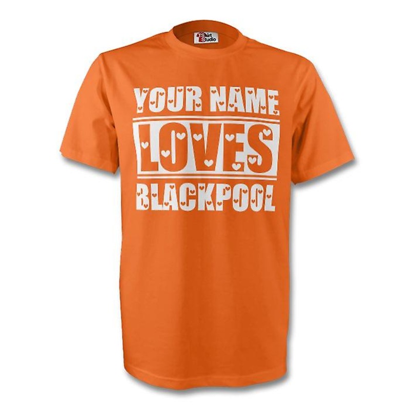Your Name Loves Blackpool T-shirt (orange)