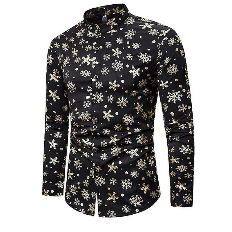 “Hemd Weihnachten Herren Langarm Funky Christmas Shirt in Schwarz XL, Hssliches Weihnachtsmotiv fr Oktoberfest Geschenke”