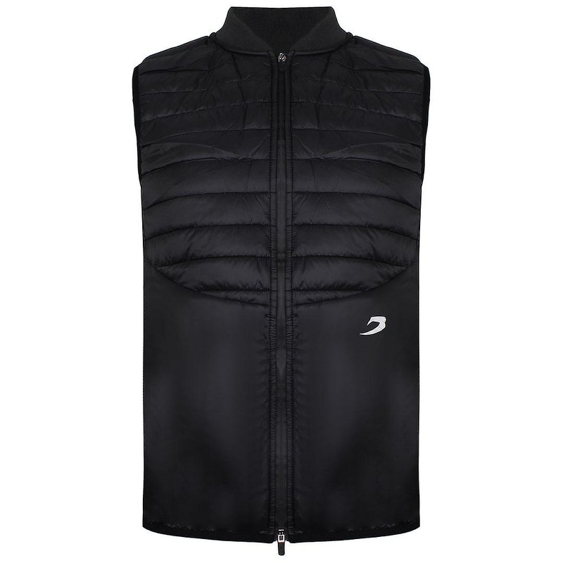 BoxRaw Zip Up Black Sleeveless Reflective Logo Mens Nelson Gilet BXRW NLG B