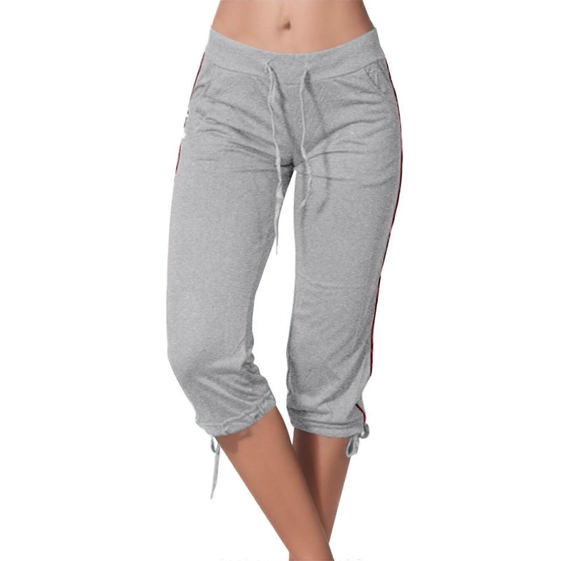 Chino Women’s Casual Fashion Short Pants Solid Pants Green Women’s Pants Gray S