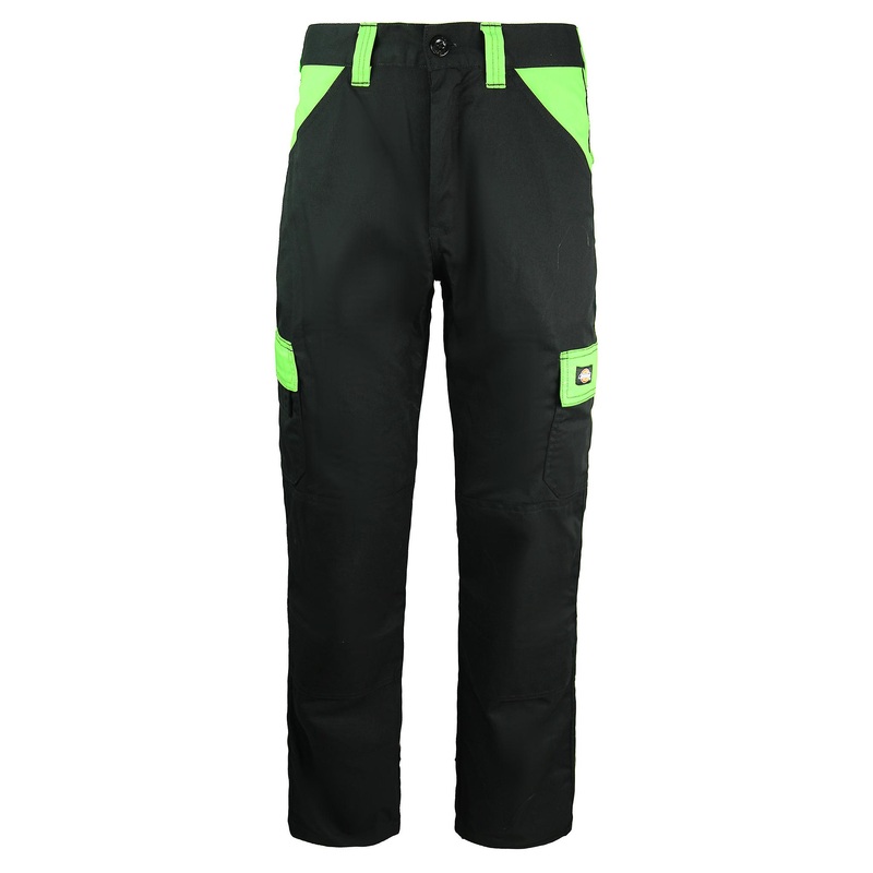 Dickies Everyday Work Wear Trousers Black Lime Mens Bottoms ED24 7S BLACK/LIME
