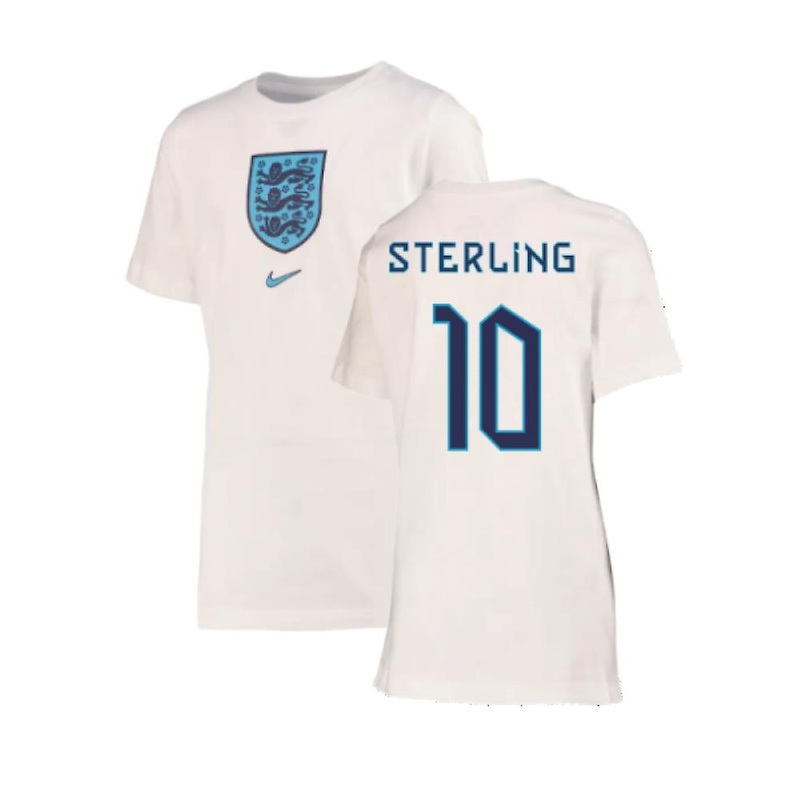 2022-2023 England Crest Tee (White) – Kids (Sterling 10)
