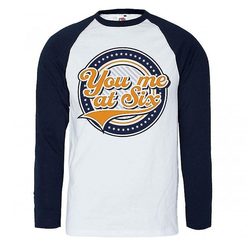 You Me At Six Unisex Adult Crest Cotton Raglan T-Shirt