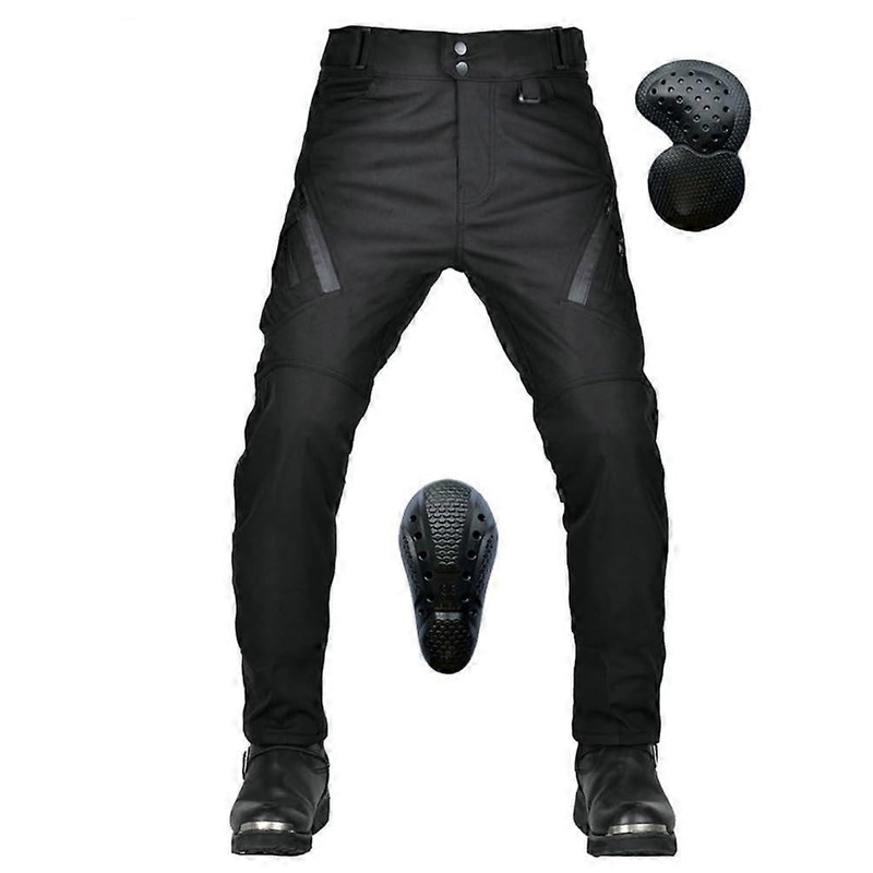 Motorcycle Trousers Waterproof Windproof Adjustable Men’s Textile Motorcycle Biker Trousers with Improved Protectors XL Black’
