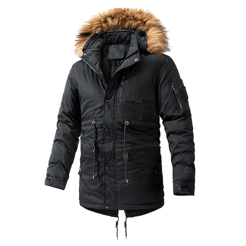 Winter Coat Long Warm Thick Fleece Lining Parka 4XL black Ref: 8568