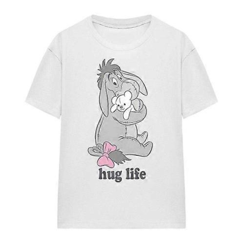 Winnie the Pooh Womens/Ladies Hug Life Eeyore Valentine’s Day T-Shirt