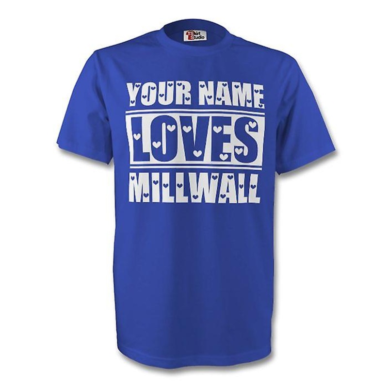 Your Name Loves Millwall T-shirt (blue) – Kids