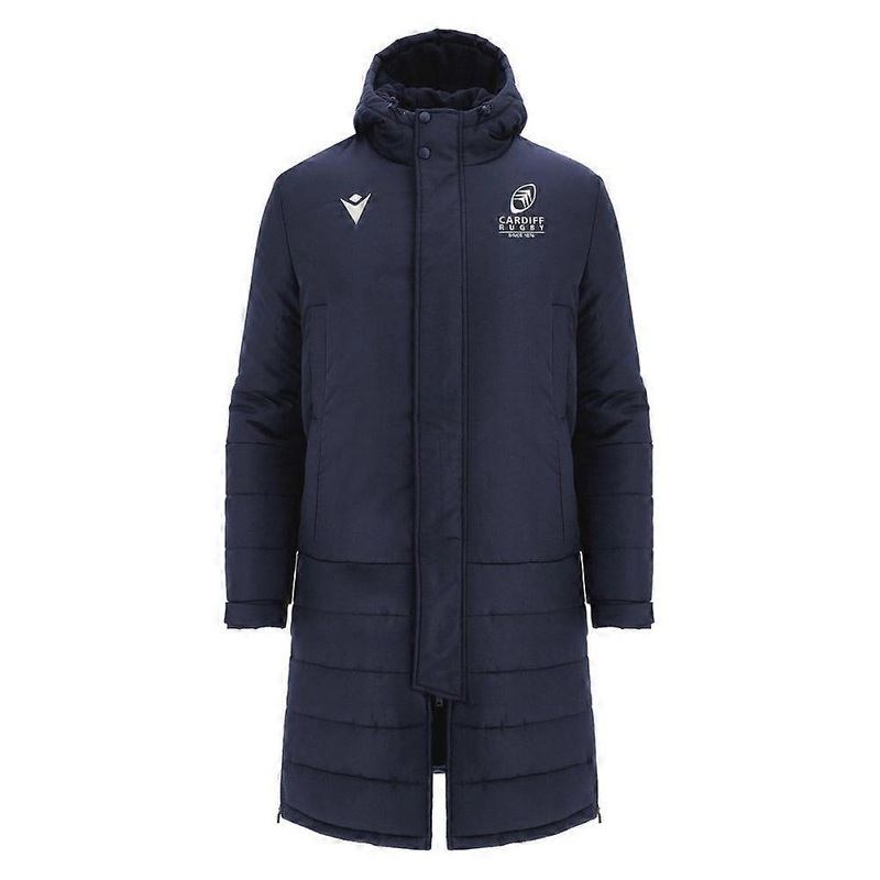 2024-2025 Cardiff Blues Rugby Long Bench Padded Jacket (Navy)