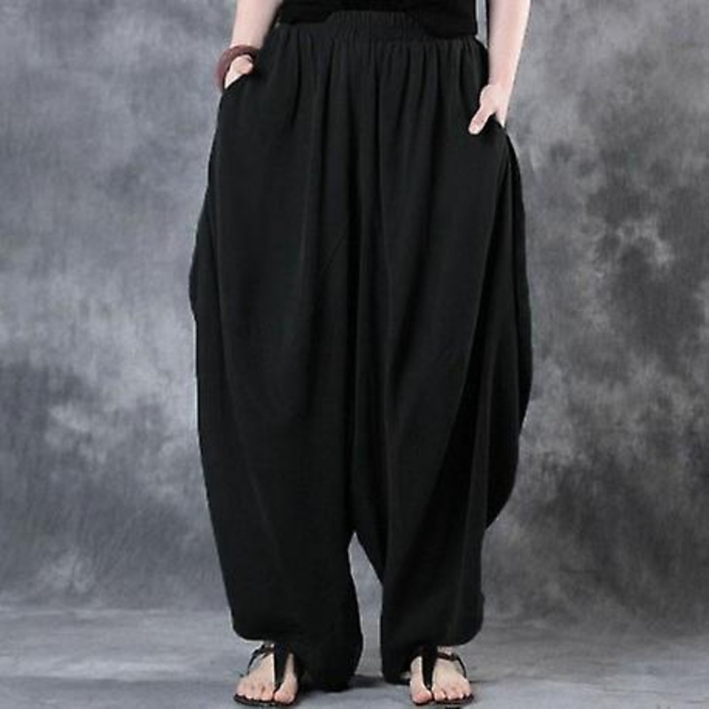 Elastic Waist Casual  Baggy Harem Pants