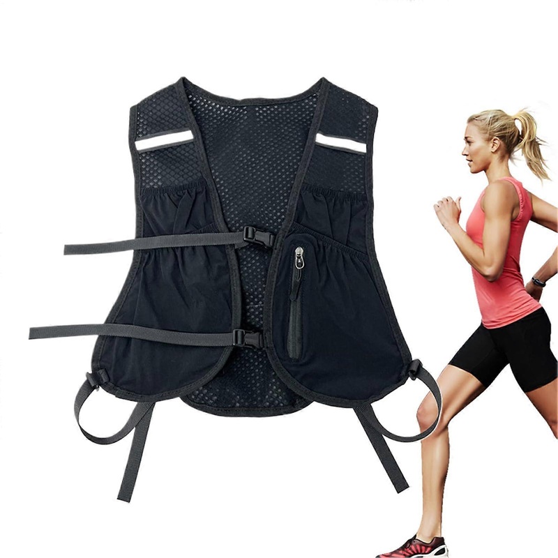 Running Vest for Women and Men – Breathable Gray Jogging Daypack with Pockets for Outdoor Activities and Fitness