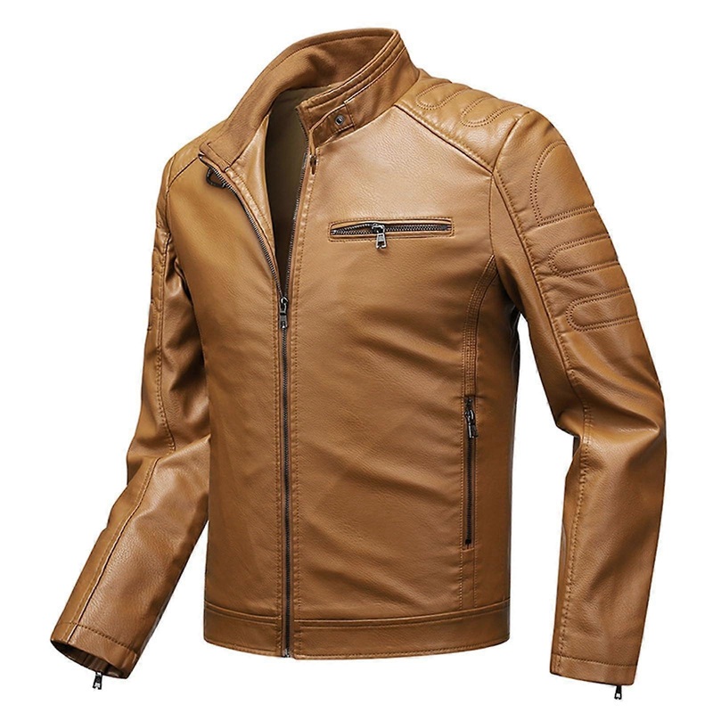 Leather Jacket Men Motorcycle With Protectors Otorrad Quilted Vest Lightweight Waterproof Rain Jacket Poncho Yellow XXL