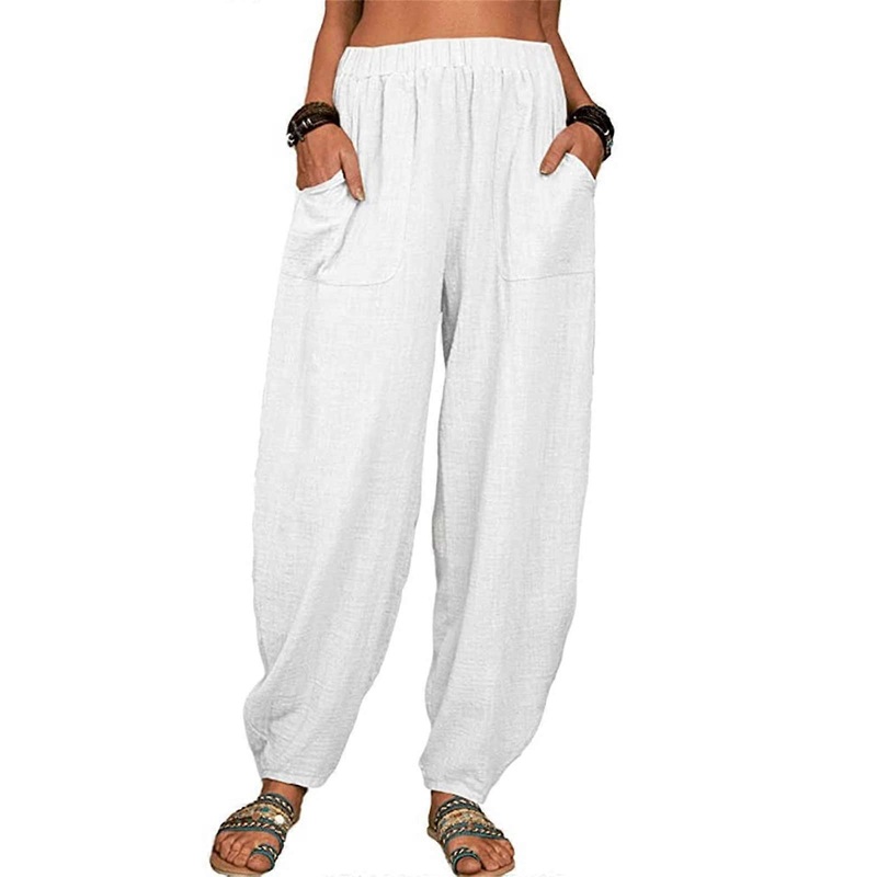 Women’s Training Trousers High Waist Wide Leg Quick Dry Fitness Pants Thin Fabric Casual Elegance XXL White 20240320xxk017d