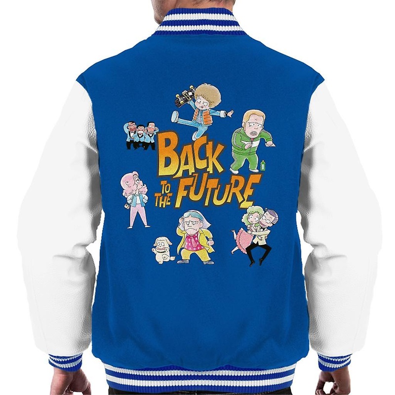 Back To The Future Chibi Cartoon Men’s Varsity Jacket