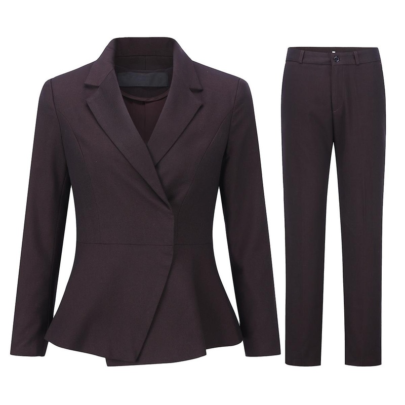 Cloudstyle Women’s 2 Piece Business Slim Fit Solid Color Pant Suit Set