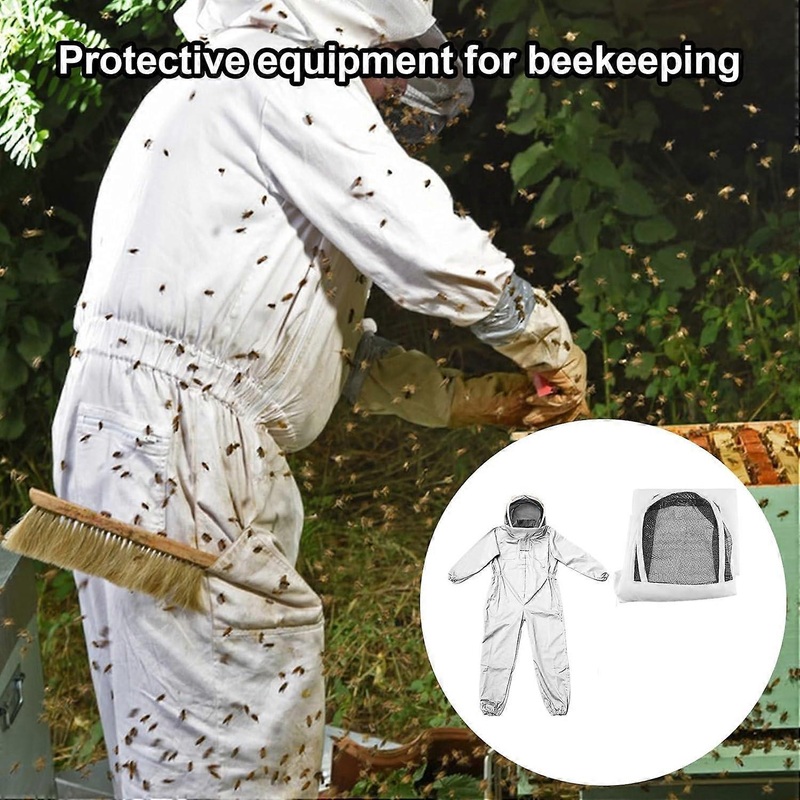 Beekeeping Suit Lightweight Hooded Cotton Apiarist Gear Full Body Protection For Outdoor Hive Maintenance Men And Women