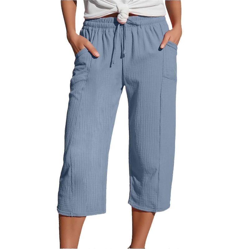 Straight Leg Trousers For Women,  Waist, Casual Fit, Motorcycle Gear Compatible, Blue XXL
