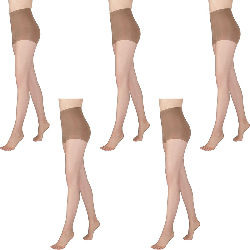 X5 Voodoo Glow Control 8 Denier Waist Stockings Tights Pantyhose Bronzed H30552
