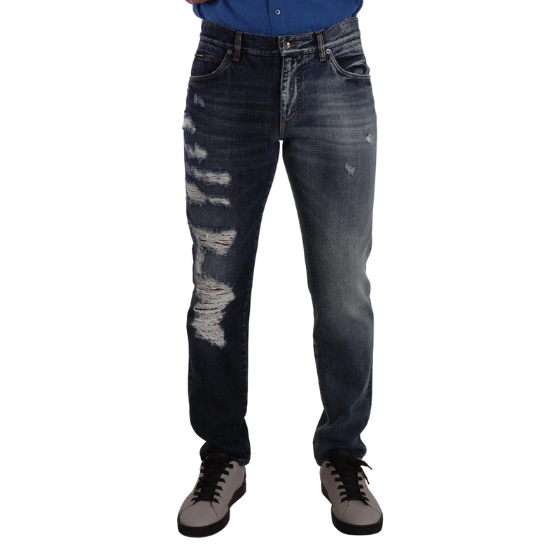 Blue Cotton Regular Denim Trousers Jeans