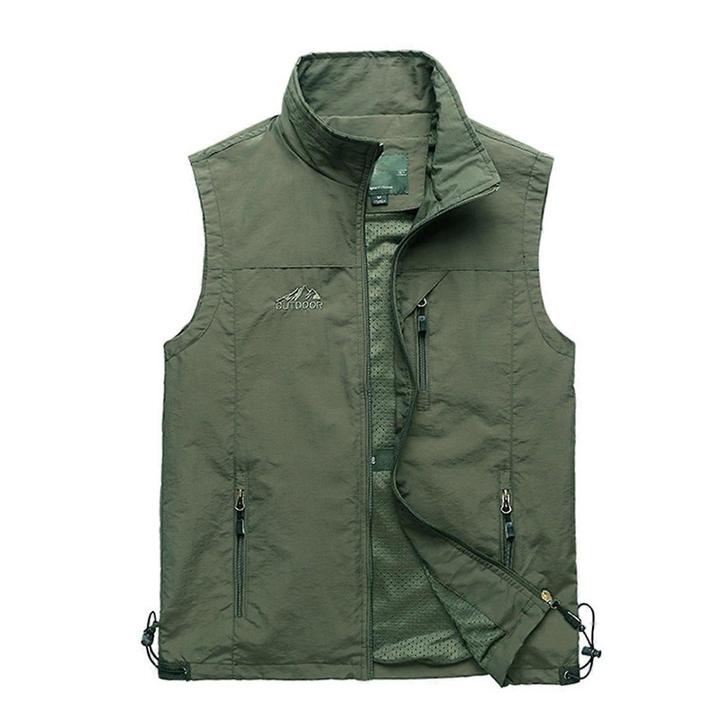 Arebeits Men’s Lightweight Sleeveless Softshell Jacket, QuickDrying, Windproof Running Vest 4XL Army Green