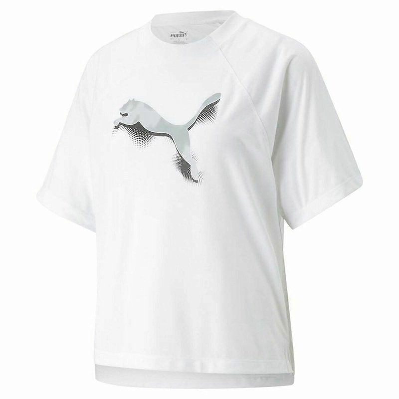 Womens Short Sleeve T-Shirt Puma Modernoversi White