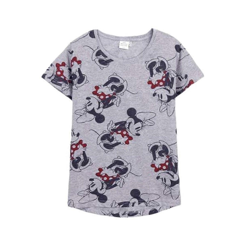 Womens Short Sleeve T-Shirt Minnie Mouse Grey