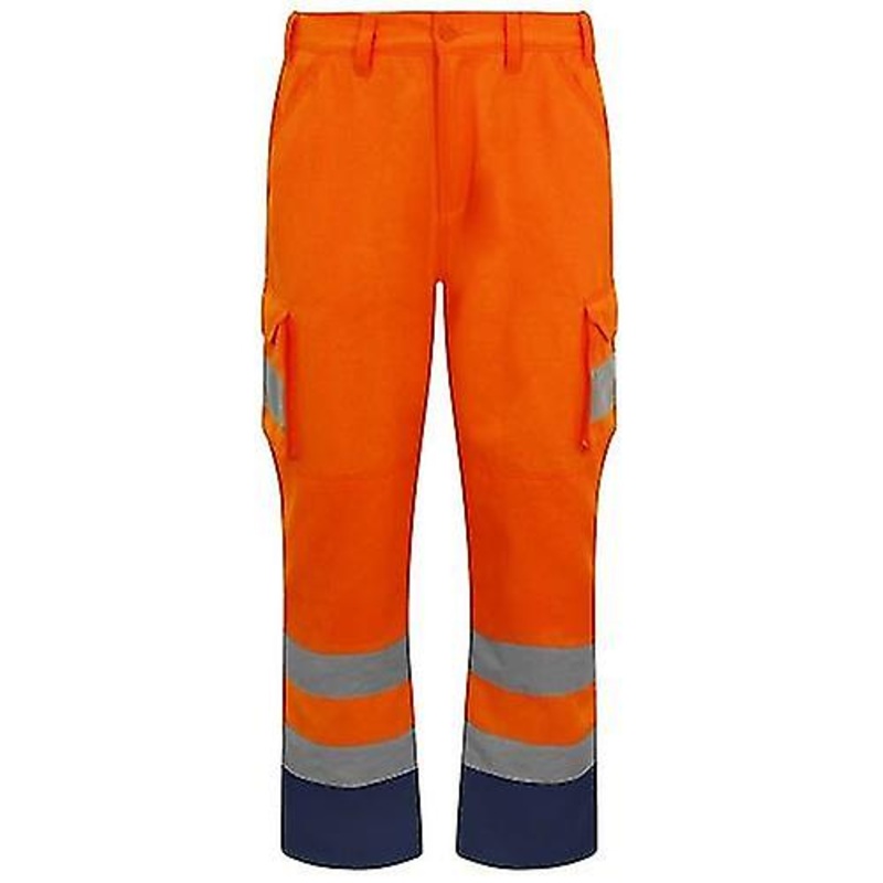 PRORTX Mens Hi-Vis Cargo Trousers