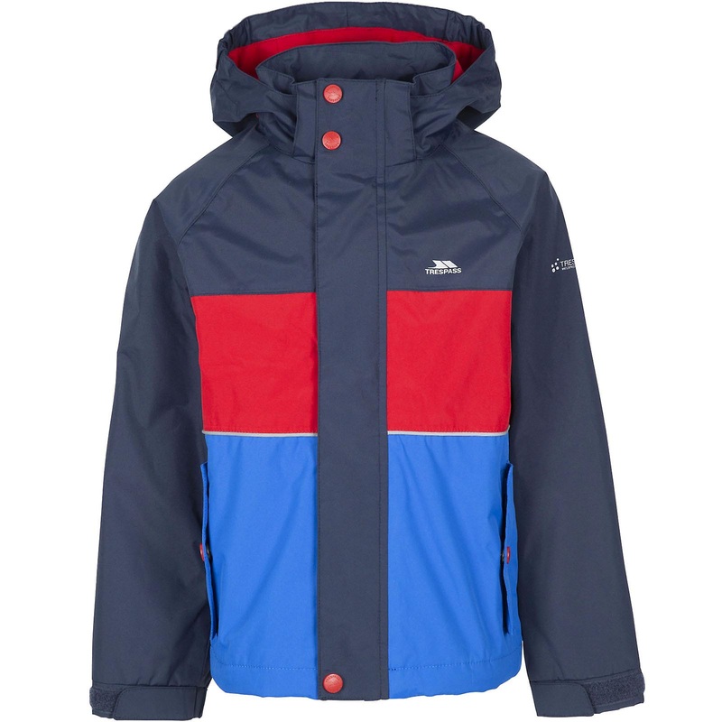 Trespass Kids Ocean Waterproof Hooded Outdoor Walking Hiking Jacket – Navy