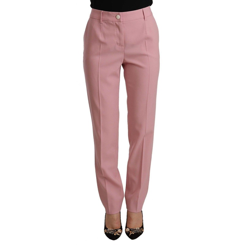 Wool Stretch High Waist Trouser Pants