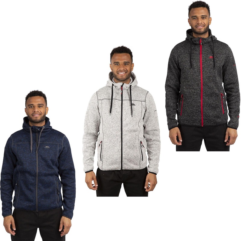 Trespass Mens Odeno Hooded Full Zip Outdoor Warm Winter Fleece Jacket