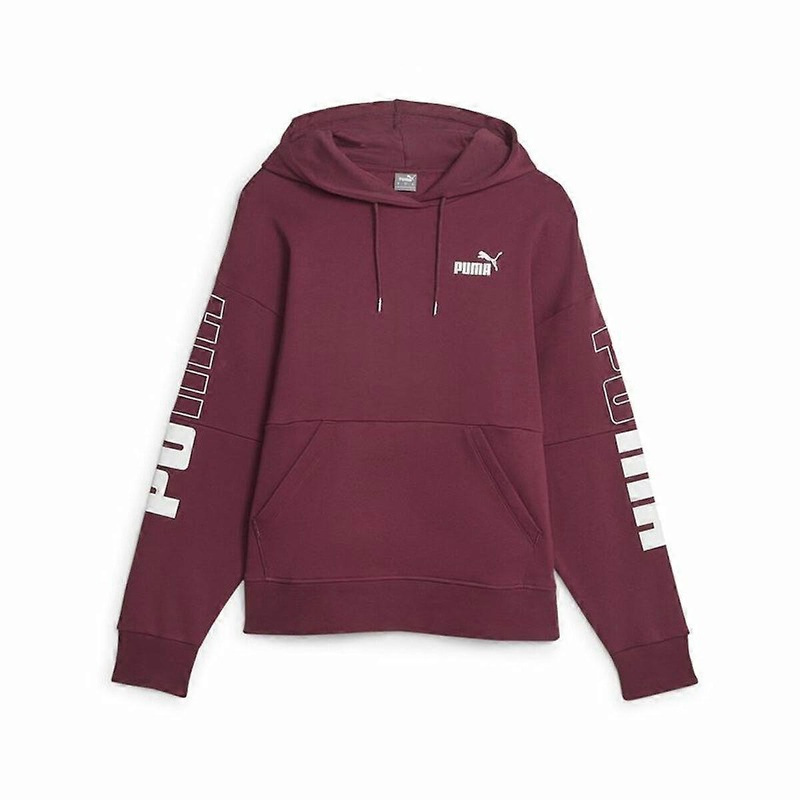 Womens Hoodie Puma Power Colorblock Dark Red