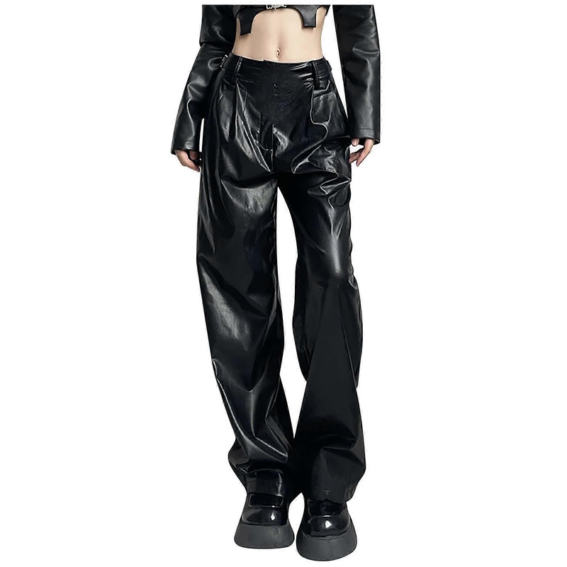 Womens Faux Leather Leggings Stretch High Waisted Pleather Pants