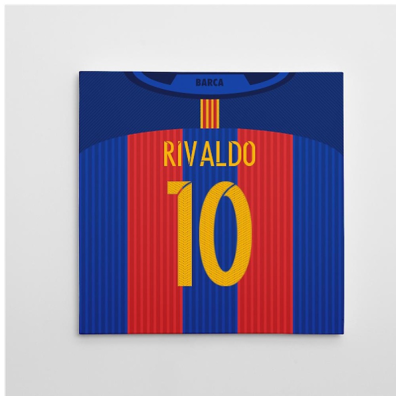 2016-2017 Barcelona Canvas Print (Rivaldo 10)