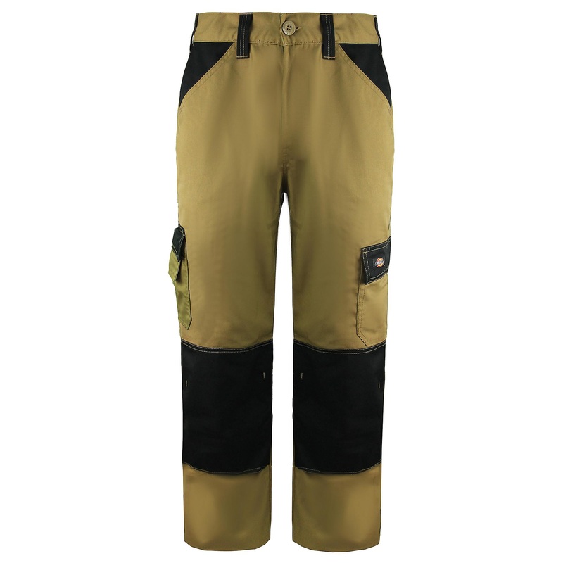 Dickies Everyday Work Wear Trousers Khaki Black Mens Bottoms ED24 7R KHAKI/BLACK