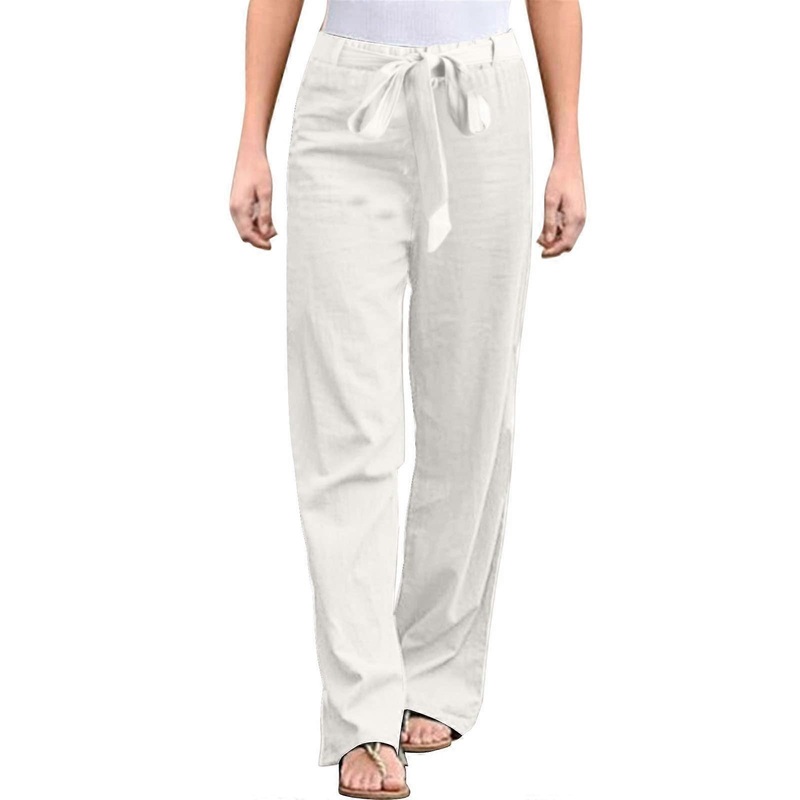 Sommer Hosen Damen Wide Linen Leg Elastic Light Beach Pants Comfortable