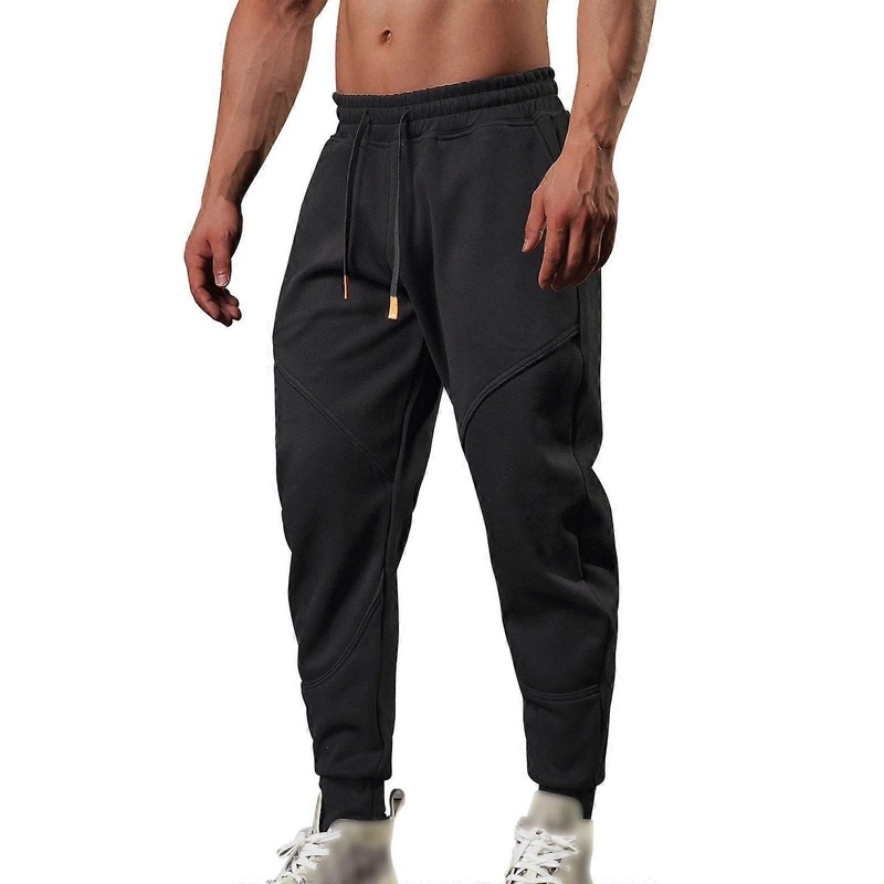 Jogging Pants Men’s Cotton Sports Pants With Elastic Waistband Drawstring Loose Fit Long Casual Pants With Pockets