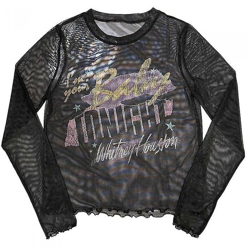 Whitney Houston Womens/Ladies I’m Your Baby Mesh Long-Sleeved T-Shirt