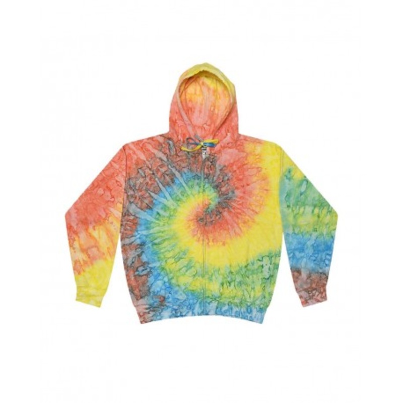 Colortone 8888 Tie-Dyed Full-Zip Hooded Sweatshirt | Colortone 8888