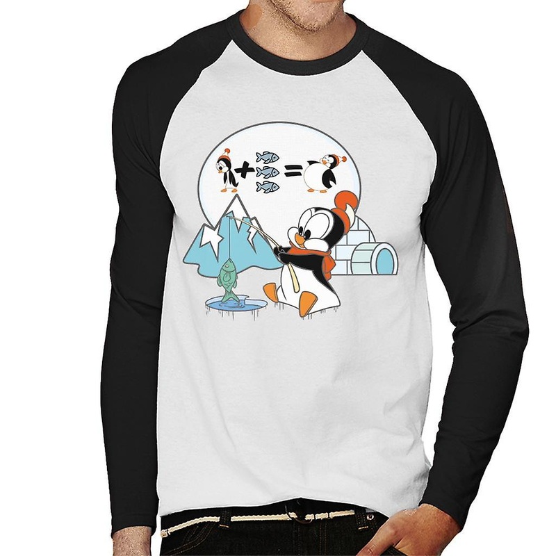 Woody Woodpecker Chilly Willy Fishing Men’s Baseball Long Sleeved T-Shirt
