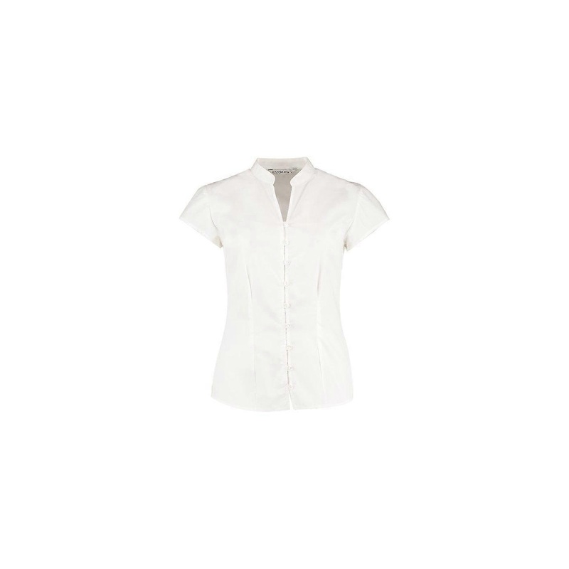 Women’s Kustom Kit Ladies Continental Collar Cap Sleeve Blouse KK727