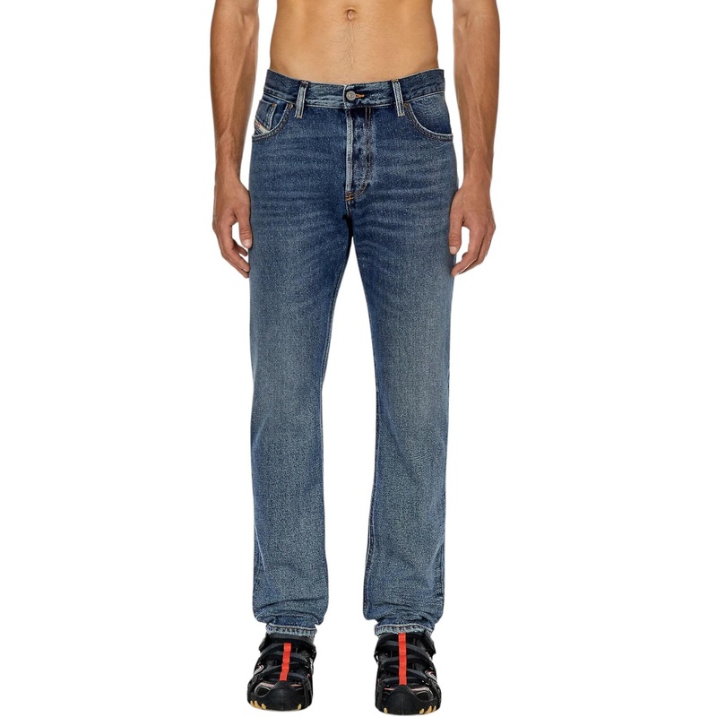 Diesel 1995 Mens Denim Jeans Straight Leg Mid Waist Slim Fit Faded Trouser Pants