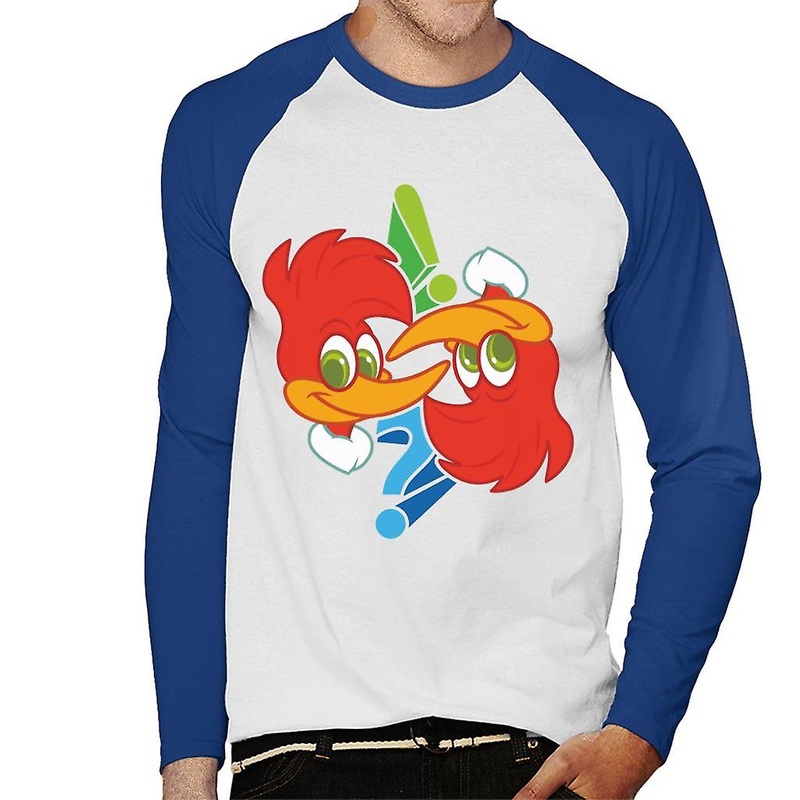 Woody Woodpecker Winnie Question Mark Men’s Baseball Long Sleeved T-Shirt