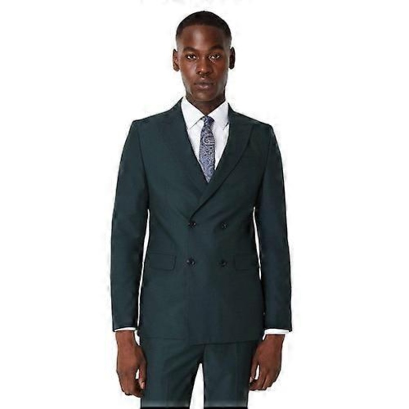 Burton Mens Double-Breasted Slim Suit Jacket