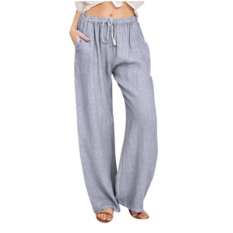 Sommerhose Damen Leicht Schwarz Palazzo Hose Weite Beine Musselin Relaxhose Bequeme Stoffhose Gre M