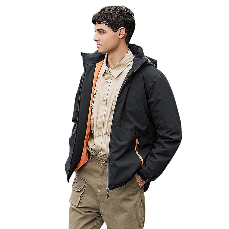 Wind Jacket Men’s Lightweight Rain Jacket Breathable Ultralight Pullover Gothic Coat A4 Black Size L Long Sleeve