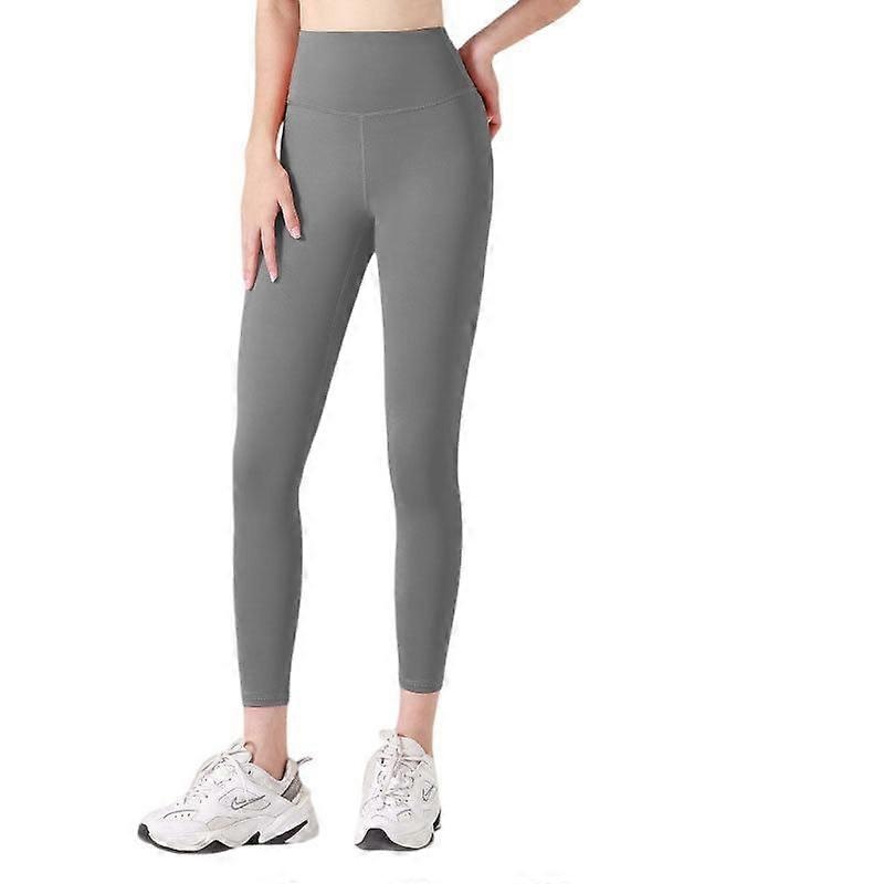 High Waisted Leggings for Women Soft Opaque Peach Buttocks Slim Tummy Control Yoga Pants Sea rock Gray