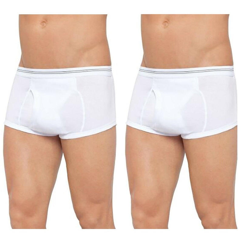 2 Pack Holeproof Bell’s Double Seat Mens Brief Undies Underwear White M1788