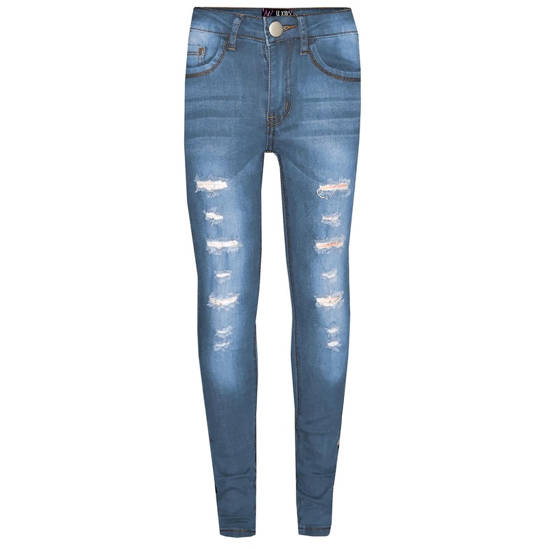 Boys Stretchy Ripped Light Blue Denim Pants