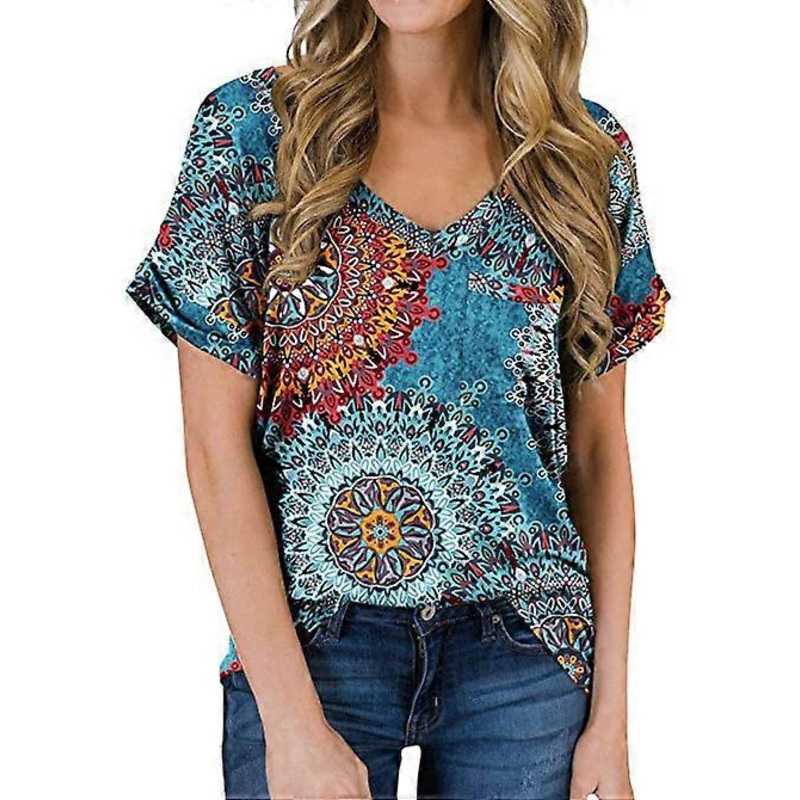 Womens Summer Tops V-Neck Short Sleeve T Shirts Basic Tee Cotton Casual T-Shirt in Various Sizes and Colors