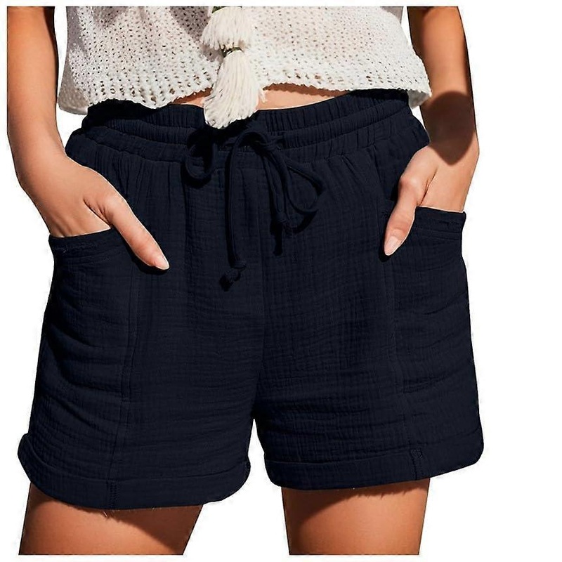 Women’s Straight Leg Casual Trousers 2025  Waist Navy 5XL Loose